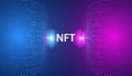 NTF Digital Image Concept Fiber Digital Irreplaceable Token The only original art in the system. On a modern background Royalty Free Stock Photo