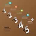 Abstract number paper infographic element.