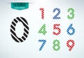 Abstract number set of logo diagonal stripes