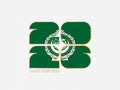 Abstract numbers 2026 with flag of Arab League Royalty Free Stock Photo