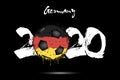 2020 and soccer ball in color of Germany flag Royalty Free Stock Photo