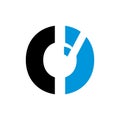 Abstract O, Ci, CiO initials letter company logo and icon