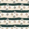 Abstract oak leaves seamless pattern. Maple foliage backdrop