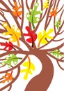 Abstract oak tree with leaves - illustration