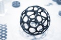 Abstract object printed by 3d printer close-up. Royalty Free Stock Photo