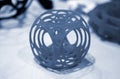 Abstract object printed by 3d printer close-up. Royalty Free Stock Photo