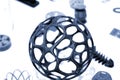 Abstract object printed by 3d printer close-up. Royalty Free Stock Photo