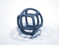 Abstract object printed by 3d printer on white background. Royalty Free Stock Photo