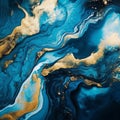 Abstract ocean blue marble. Blue marble texture design, contemporary fluid art painting, Very beautiful blue paint with the