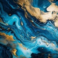 Abstract ocean blue marble. Blue marble texture design, contemporary fluid art painting, Very beautiful blue paint with the