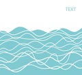 Abstract ocean blue waves outline graphic poster illustration. Sea blue waves background for text.