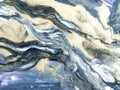 Abstract ocean landscape. Original painting. Hand drawn, impressionism style, blue color texture, brush strokes of paint, art