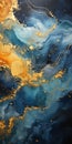 Abstract Aerial Photography: Gold And Blue Skies With Fluid Forms