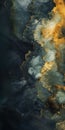 Abstract Ocean Surface: Futuristic Organic Formation In Dark Gray And Amber