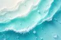 Abstract ocean wave design with white foam texture and aqua blue gradient. Generative AI Royalty Free Stock Photo