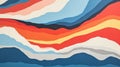 Colorful Waves: A Paper Cut Painting Inspired By Karst And 1970s Color Blocking
