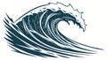 Abstract Ocean Wave: Stylized Sea Water Movement, vector design Generative AI Royalty Free Stock Photo