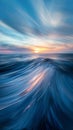 Abstract ocean waves at sunset Royalty Free Stock Photo