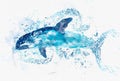 Abstract ocean whale watercolor background for textures or backgrounds Royalty Free Stock Photo