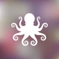 Abstract octopus on blurred background