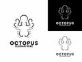 Abstract Octopus logo design icon. Octopus line elegant logo design vector template Royalty Free Stock Photo