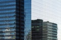 Abstract office building windows with beautiful reflections. Royalty Free Stock Photo