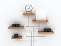 Abstract office shelves design