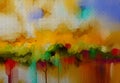 Abstract colorful oil, acrylic paint brush stroke on canvas texture. Semi abstract image of landscape painting background. Royalty Free Stock Photo