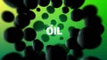 Abstract oil illustration. 3d vector background. Black rubber spheres Royalty Free Stock Photo