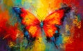 Abstract oil painting butterfly art wallpaper, illustration Royalty Free Stock Photo