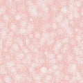 Oil painting coral pink and white colored floral seamless pattern with white dandelion flowers