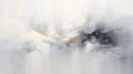 Abstract Gold And White Painting With Juxtaposition Of Hard And Soft Lines