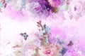 Abstract oil painting floral background