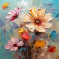 Abstract oil painting flowers background Royalty Free Stock Photo