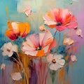 Abstract oil painting flowers background Royalty Free Stock Photo