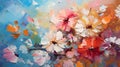 Abstract oil painting flowers background Royalty Free Stock Photo