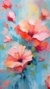 Abstract oil painting flowers background Royalty Free Stock Photo