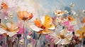 Abstract oil painting flowers background Royalty Free Stock Photo