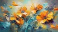 Abstract oil painting flowers background Royalty Free Stock Photo