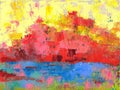 Abstract oil painting landscape Royalty Free Stock Photo