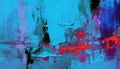 Abstract oil painting, neon red, pink, blue brush strokes background, wallpaper, paint texture, art Royalty Free Stock Photo