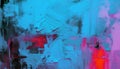 Abstract oil painting, neon red, pink, blue brush strokes background, wallpaper, paint texture, art Royalty Free Stock Photo