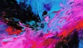 Abstract oil painting, neon red, pink, blue brush strokes background, wallpaper, paint texture, art Royalty Free Stock Photo