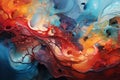 Abstract oil painting solid background confusing and frightening emotion