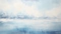 Dreamy Blue And White Landscape: A Calm And Realistic Digital Painting