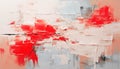 Abstract oil painting white, red, cream orange brush strokes, background, wallpaper, paint texture Royalty Free Stock Photo