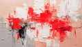 Abstract oil painting white, red, cream orange brush strokes, background, wallpaper, paint texture Royalty Free Stock Photo