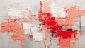 Abstract oil painting white, red, cream orange brush strokes, background, wallpaper, paint texture Royalty Free Stock Photo