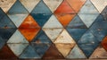 Abstract old blue orange aged worn retro vintage mosaic cement ceramic tile floor or wall texture Royalty Free Stock Photo