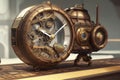 Abstract old clock, vintage gold illustration generated by AI Royalty Free Stock Photo